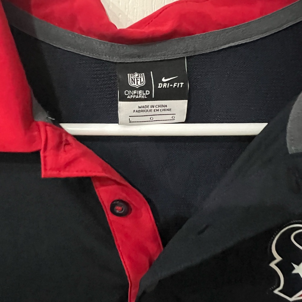 Nike Men's Texans Navy Blue and Red Polo Shirt - *Houston Texans *   Size: Large - Picture 4 of 9